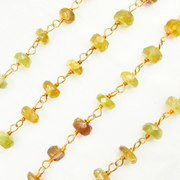 Tourmaline Gold Plated Wire Chain.